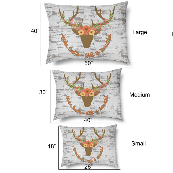 Floral Antler Outdoor Dog Beds - SIZE CHART