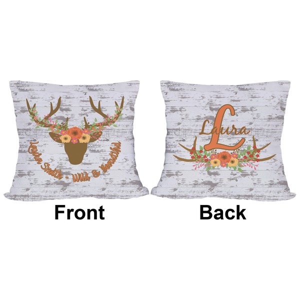 Floral Antler Outdoor Pillow - 18x18