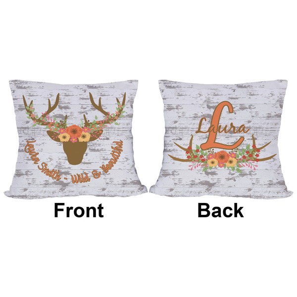 Floral Antler Outdoor Pillow - 20x20