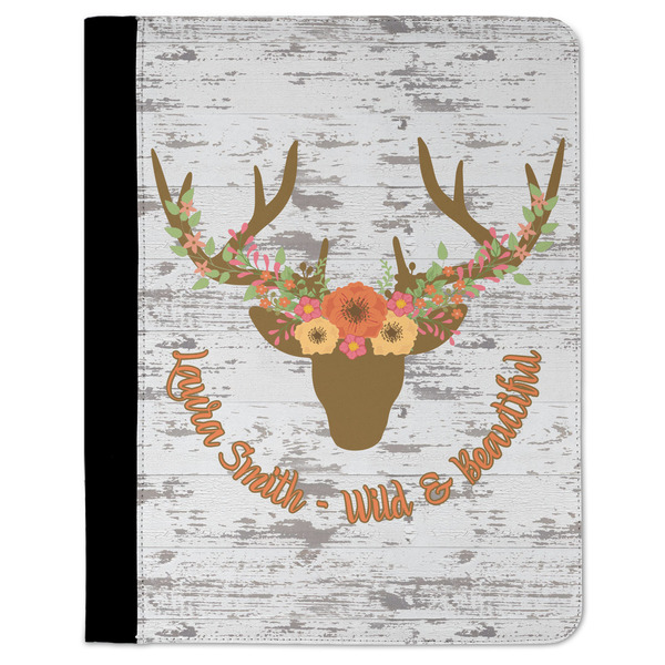 Custom Floral Antler Padfolio Clipboard (Personalized)