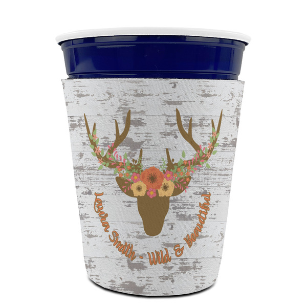 Floral Antler Party Cup Sleeves - without bottom - FRONT (on cup)