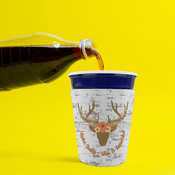 Floral Antler Party Cup Sleeves - without bottom - Lifestyle