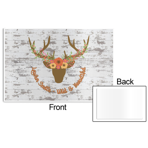 Floral Antler Disposable Paper Placemat - Front & Back