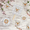 Floral Antler Party Supplies Combination Image - All items - Plates, Coasters, Fans