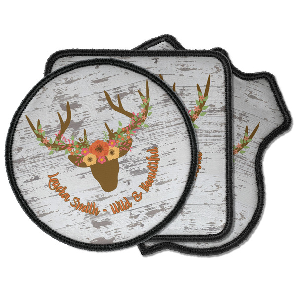 Custom Floral Antler Iron on Patches (Personalized)