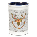 Floral Antler Ceramic Pencil Holders - Blue