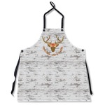 Floral Antler Apron Without Pockets w/ Name or Text