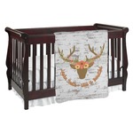 Floral Antler Baby Blanket (Single Sided) (Personalized)