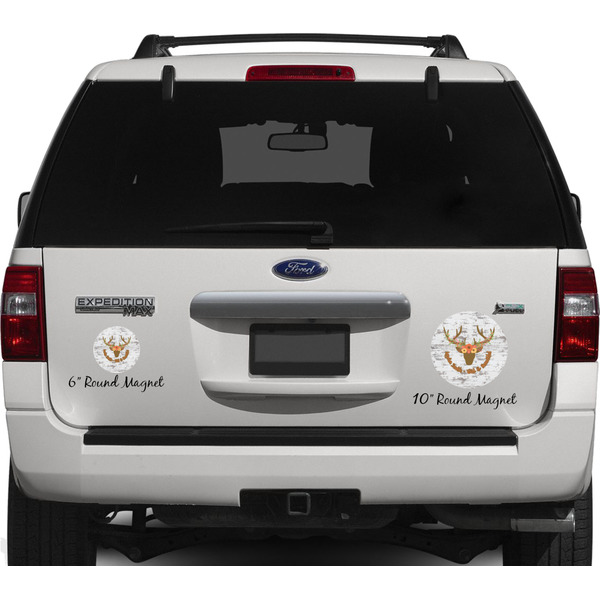 Floral Antler Personalized Car Magnets on Ford Explorer
