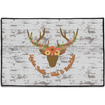Floral Antler Door Mat - 36"x24" (Personalized)