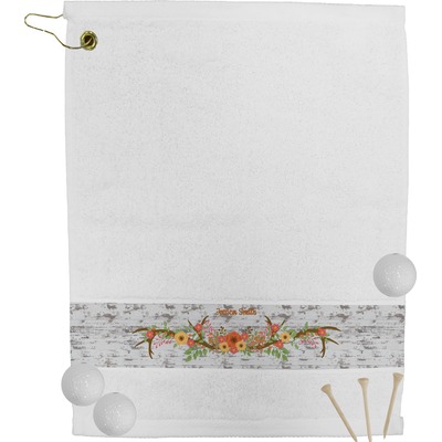 Floral Antler Golf Bag Towel (Personalized)