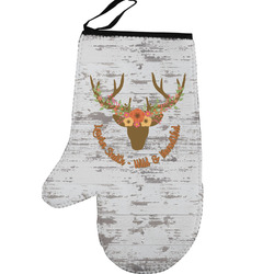 Floral Antler Left Oven Mitt (Personalized)