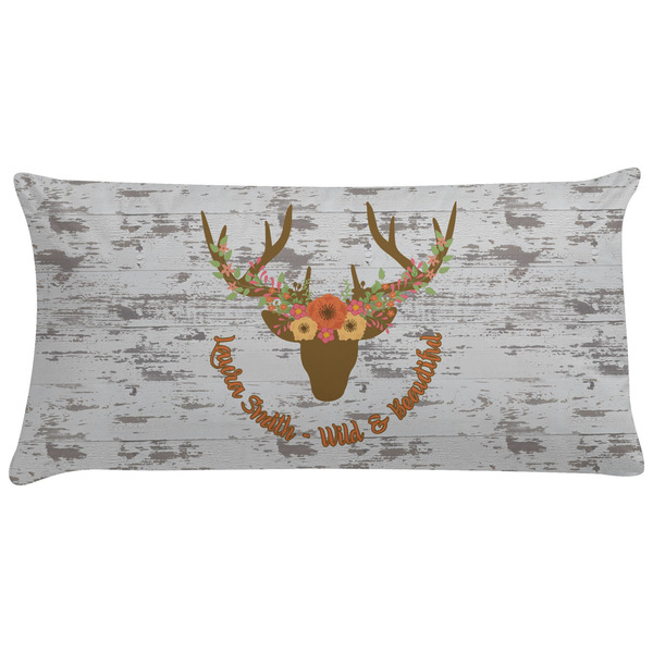 Custom Floral Antler Pillow Case - King (Personalized)
