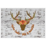 Floral Antler Laminated Placemat w/ Name or Text