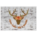 Floral Antler Laminated Placemat w/ Name or Text