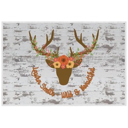 Floral Antler Laminated Placemat w/ Name or Text