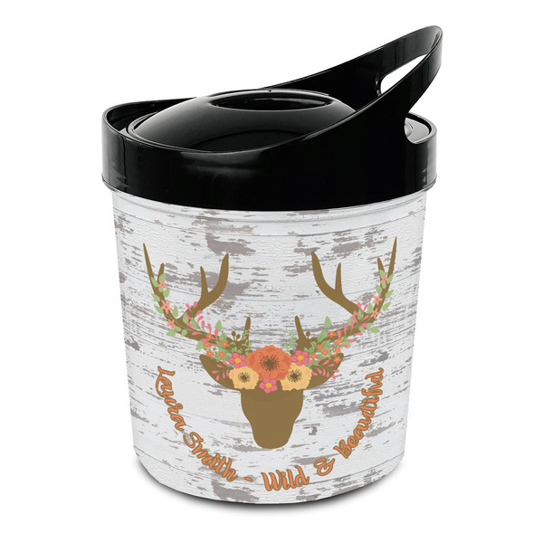 Custom Floral Antler Plastic Ice Bucket (Personalized)