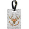 Floral Antler Plastic Luggage Tag - Rectangular w/ Name or Text