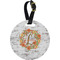 Floral Antler Personalized Round Luggage Tag