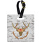 Floral Antler Personalized Square Luggage Tag