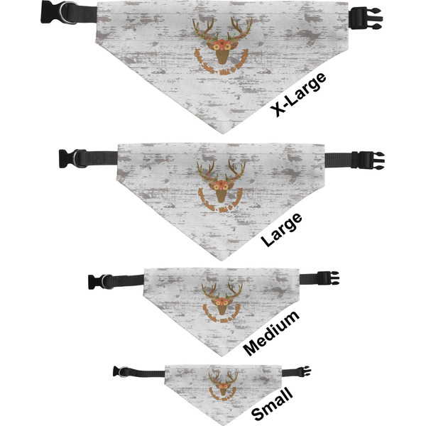 Floral Antler Pet Bandana Sizes