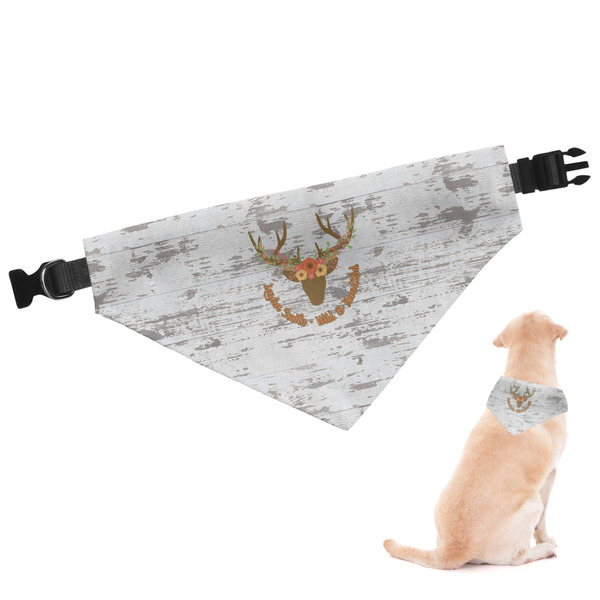 Custom Floral Antler Dog Bandana - Large (Personalized)