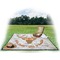 Floral Antler Picnic Blanket - with Basket Hat and Book - in Use