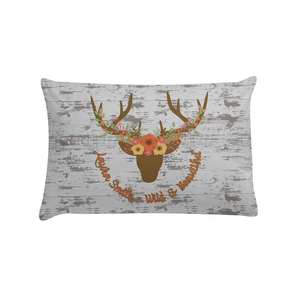 Custom Floral Antler Pillow Case - Standard (Personalized)