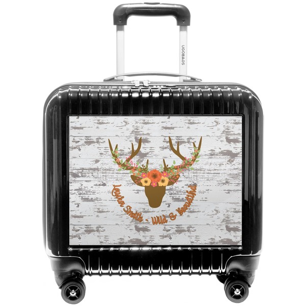 Custom Floral Antler Pilot / Flight Suitcase (Personalized)