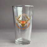 Floral Antler Pint Glass - Full Color Logo (Personalized)