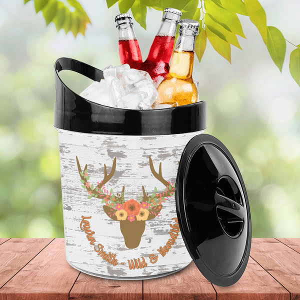 Floral Antler Plastic Ice Bucket - LIFESTYLE