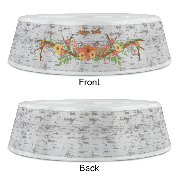 Floral Antler Plastic Pet Bowls - Large - APPROVAL