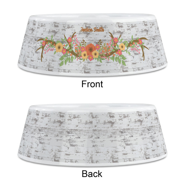 Floral Antler Plastic Pet Bowls - Medium - APPROVAL