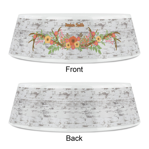 Floral Antler Plastic Pet Bowls - Small - APPROVAL