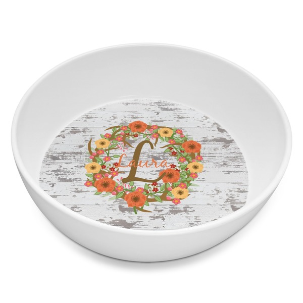 Custom Floral Antler Melamine Bowl - 8 oz (Personalized)