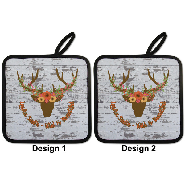 Floral Antler Pot Holders - Set of 2 APPROVAL