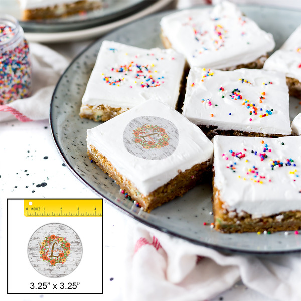 Floral Antler Printed Icing Circle - Large - In Context