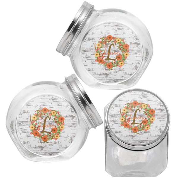 Floral Antler Puppy Treat Jar - Top Left Right