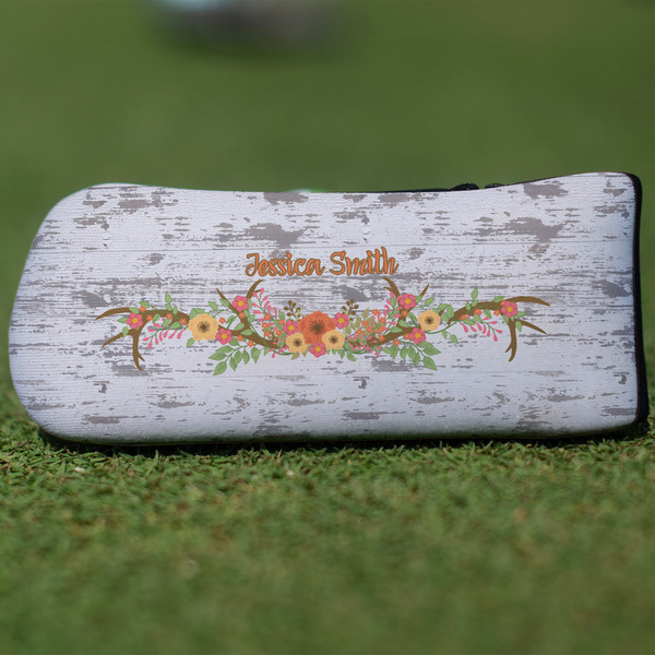 Custom Floral Antler Blade Putter Cover (Personalized)
