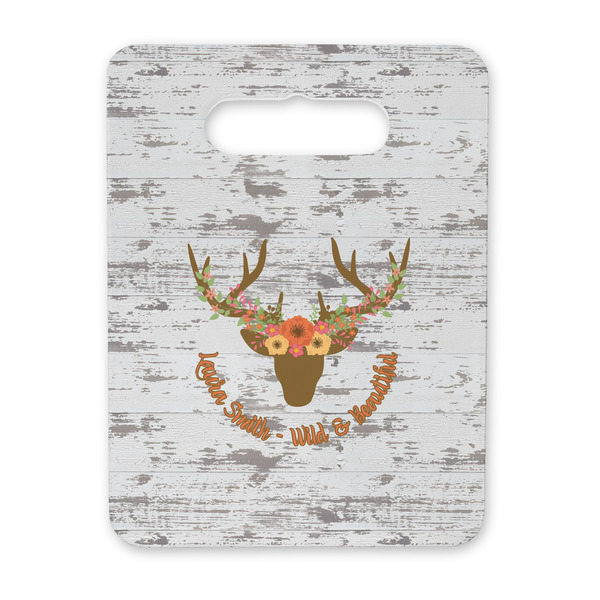 Custom Floral Antler Rectangular Trivet with Handle (Personalized)