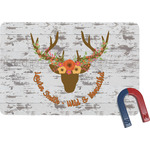 Floral Antler Rectangular Fridge Magnet (Personalized)