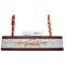 Floral Antler Red Mahogany Nameplates with Business Card Holder - Straight