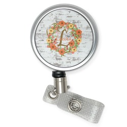 Floral Antler Retractable Badge Reel (Personalized)