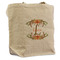 Floral Antler Reusable Cotton Grocery Bag - Front View