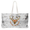 Floral Antler Large Tote Bag with Rope Handles (Personalized)