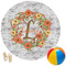 Floral Antler Round Beach Towel (Personalized)