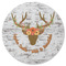 Floral Antler Round Rubber Backed Coaster (Personalized)