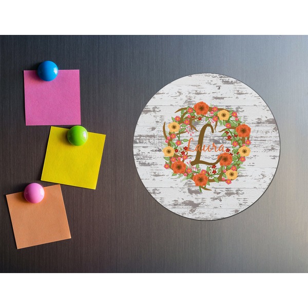 Floral Antler Round Fridge Magnet - LIFESTYLE