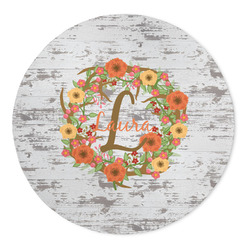 Floral Antler 5' Round Indoor Area Rug (Personalized)