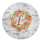 Floral Antler 5' Round Indoor Area Rug (Personalized)